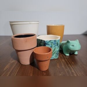 Assorted Ceramic and Terracotta Plant Pots - Mini Pots